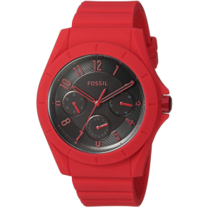 Correa de reloj (Combinación de correa + caja) Fossil FS5289 Silicona Rojo 22mm
